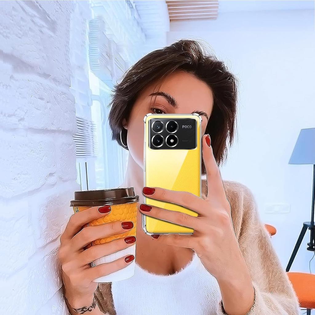 Case for XiaoMi POCO X6 X6Pro Pro 5G Clear Phone Case with Reinforced Corners Bumper Slim Fit Shockproof Flexible TPU Case Transparent