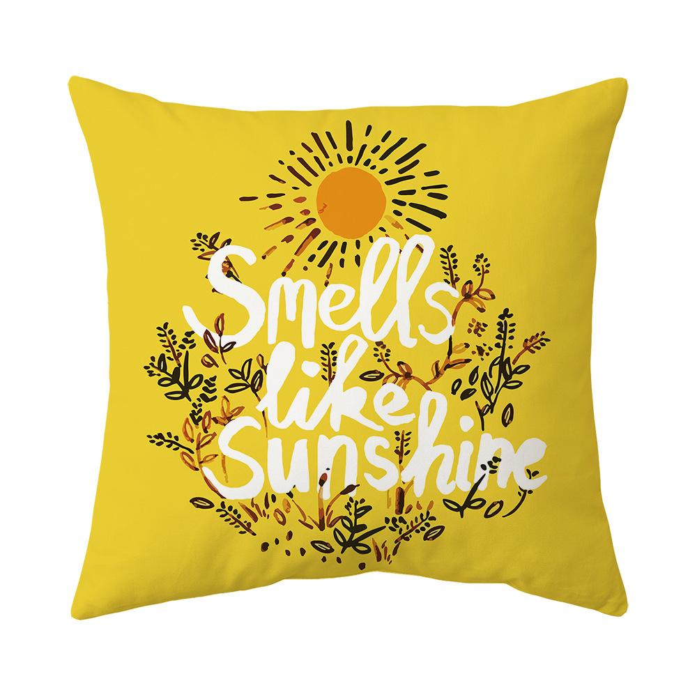 New Yellow Peach Skin Print Pillow Nordic Fresh Living Room Sofa Pillow Cover