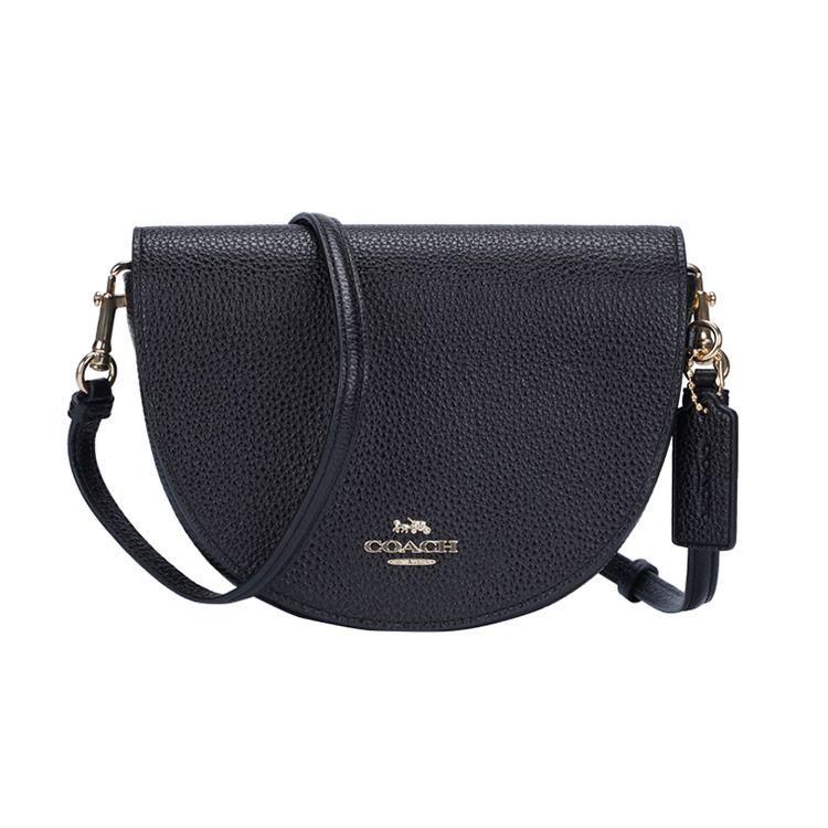 

Coach Ellen Flap Bag Leather Shoulder Crossbody Bag Women bags Black C1432-IMBLK Basic Set (Bag+Dust Bag)