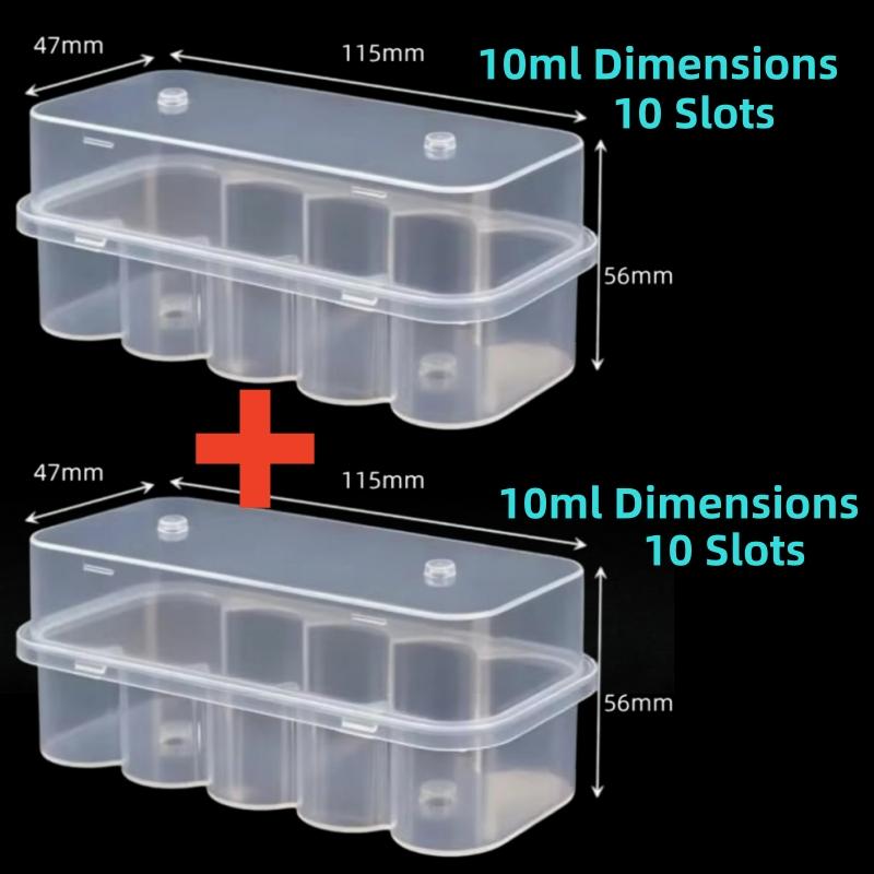 3/5/7/10mL Vial Storage Case Mini Transparent Peptide Storage Case Vial Stackable Refrigerator Storage Box for Lab & Home Use