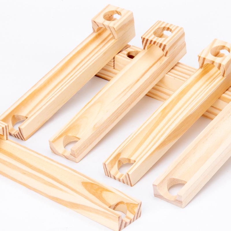 Wooden Educational Ball Track Slide & Stacking Blocks for Kids