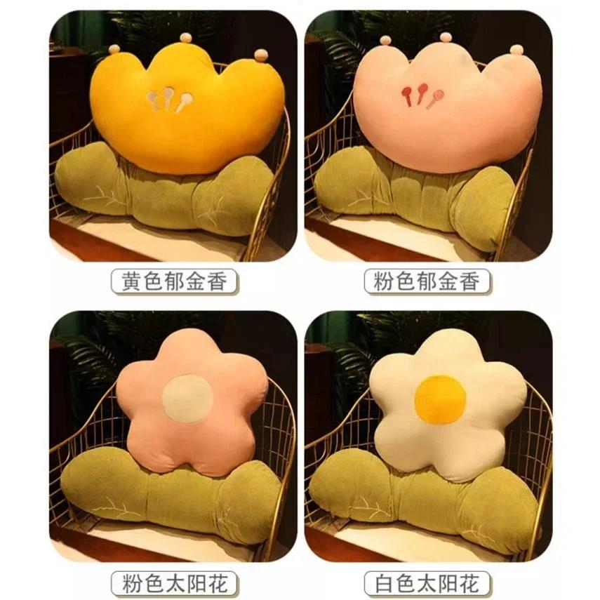 Flower Plush Pillow Sleeping Decorative Bed Cushion Bedhead Seat Backrest Home Large Size Detachable Washable Cushion