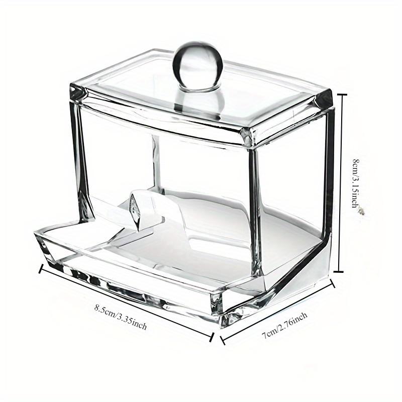 

1pc Cotton Swab Holder Cotton Ball Dispenser Organizer Clear Bathroom Storage Containers