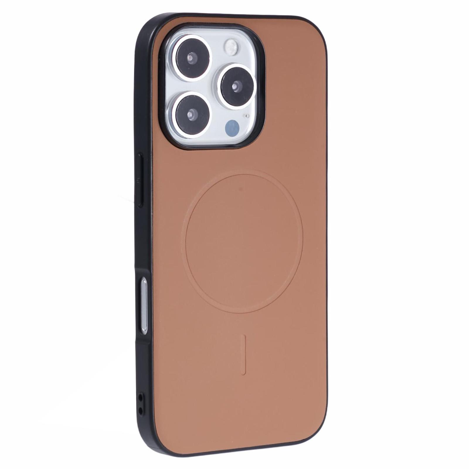 

X-LEVEL For iPhone 16 Pro Case Compatible with MagSafe PC+TPU+PU Phone Back Cover Desert Gold