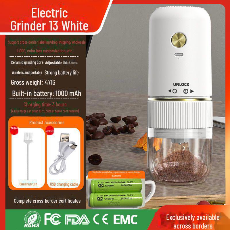 Portable Hand-Cranked Coffee Grinder for Home Use