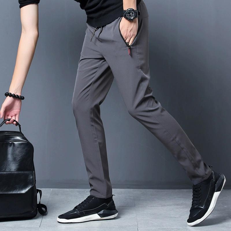 Men's Casual Pants Slim-fit Thin Section Korean Version of The Foot Pants Outdoor Breathable Sweat-absorbent Sports Pants Fashion Foot Pants