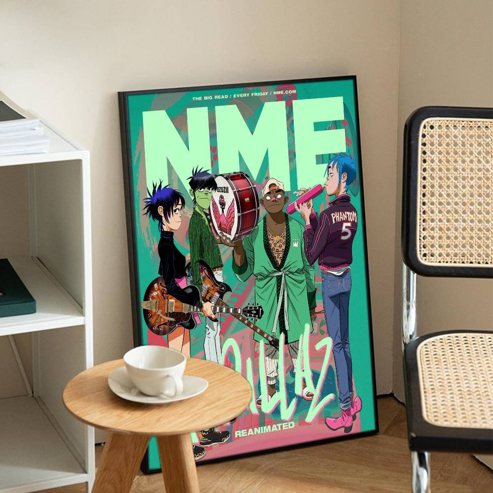 Band G-Gorillaz Classic Vintage Posters Decoracion Painting Wall Art White Kraft Paper Kawaii Room Decor
