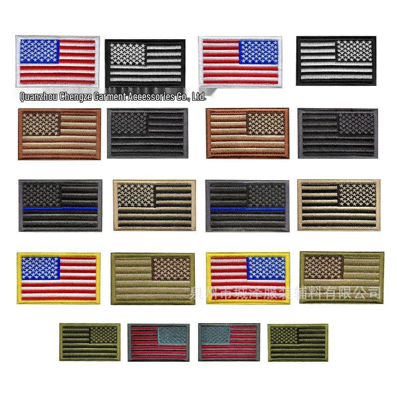 Embroidered Velcro US Flag Patch - Multicolor Stars and Stripes (Left & Right)
