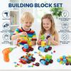 Kids Building Blocks Set Electric Drill Assembly Screw Toy Puzzle Multifunctional Educational STEM Toys for Boys Girls Birthday