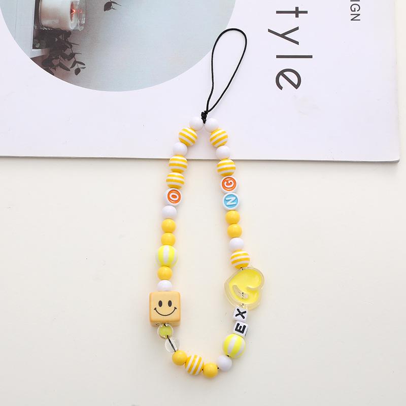 Colorful Bear Cartoon Phone Case Lanyard with Square Plaid Electroplating