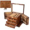 High-End Vintage Solid Wood Multi-layer Jewelry Box with Lock - Large Capacity for Necklace & Ring Storage