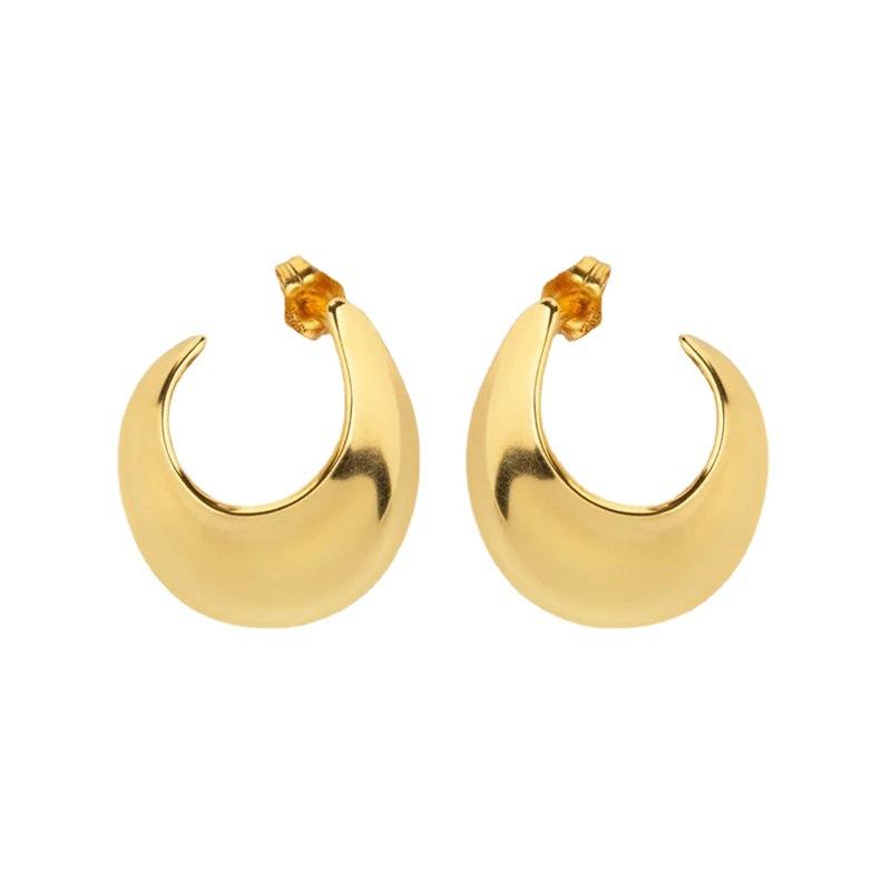 Individual Cold Wind Crescent Glossy Minimalist Stud Earrings, Earrings, Niche Design Earrings