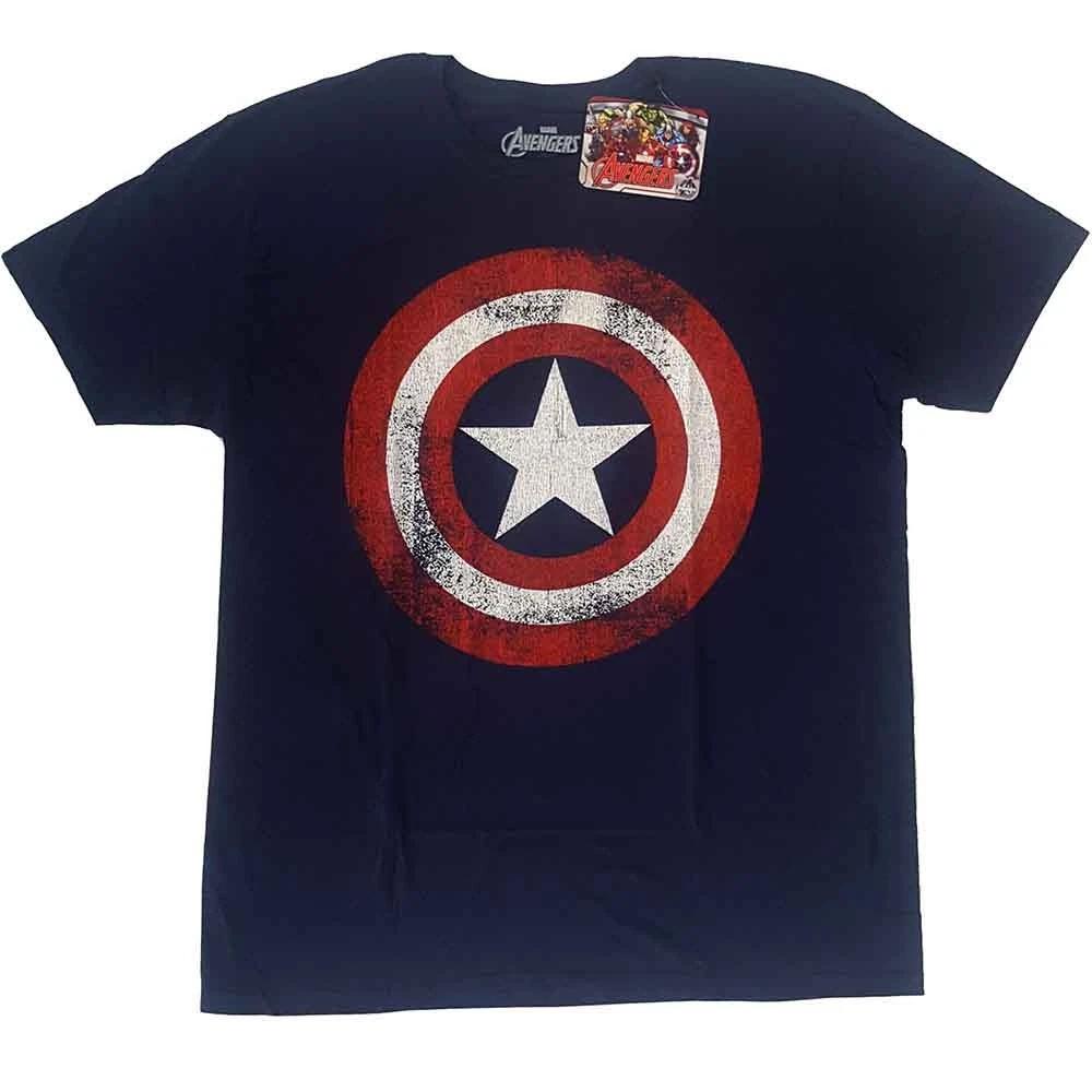 Captain America Distressed Shield Unisex TShirt L