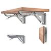 Folding Shelf Brackets Stainless Steel Collapsible Shelf Bracket Wall Mounted DIY Triangular Brackets for Table Work F