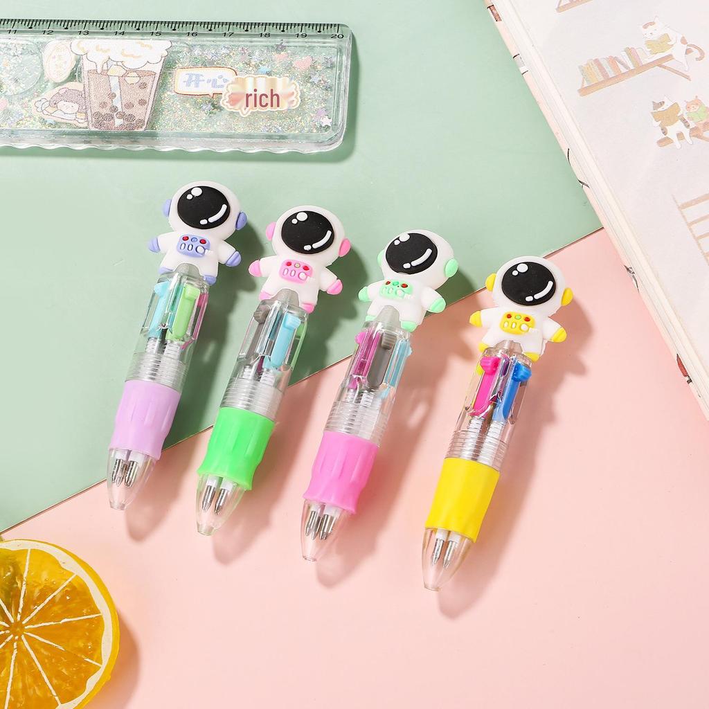 Korean Cute Animal Head 4-Color Click Ballpoint Pen