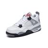 AJ4 Men's & Women's White Cement, Hot Lava, and University Blue Basketball Shoes