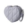 Coach Heart 19 Gold Letter Logo Quilted Leather Heart Shoulder Crossbody Bag Small Women's Lilac
