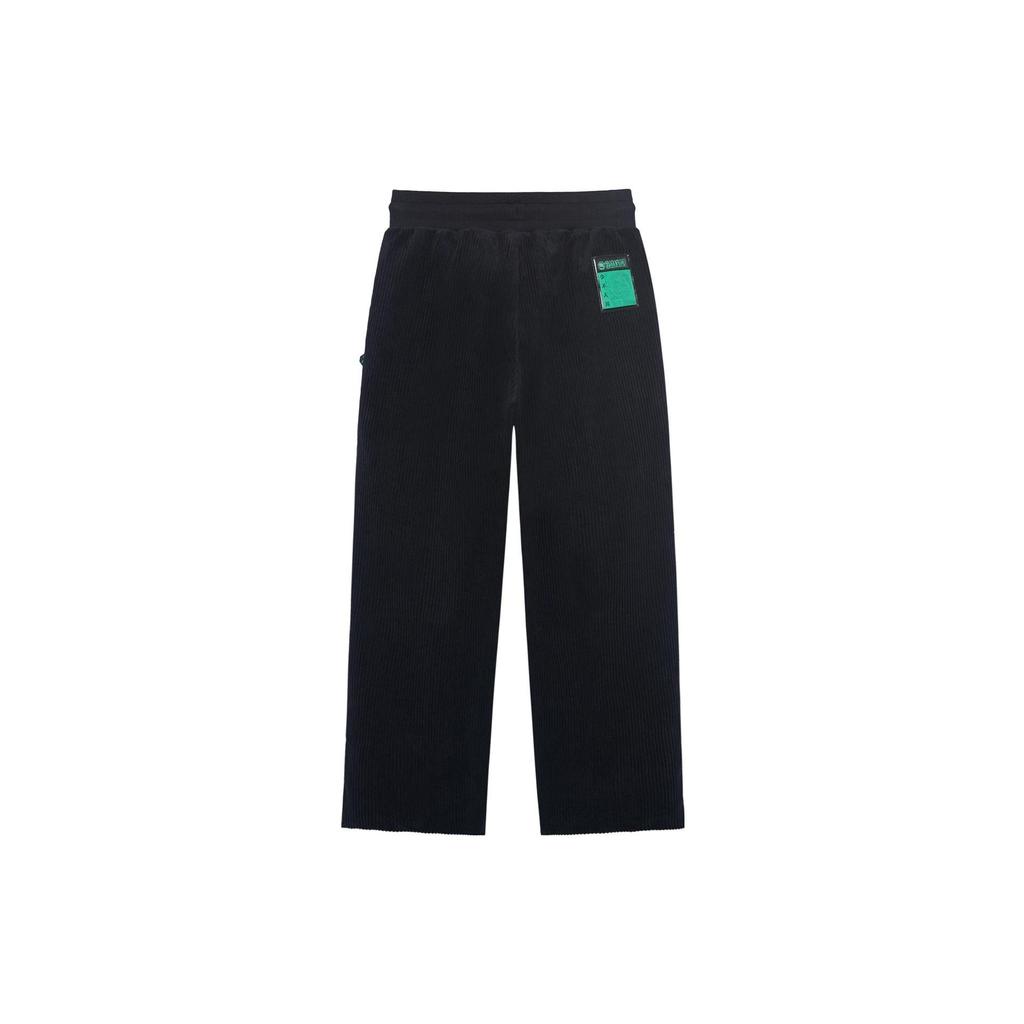 Li-Ning Badfive Sichuan Serie Einfarbig Gerade Locker Gestrickte Sporthose Herren Unterteile Schwarz AKLSH11-1