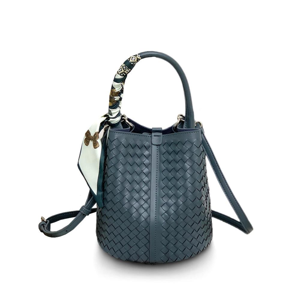 2026 Woven Hand-held Bucket Bag Casual And Fashionable Single Shoulder Crossbody Bag, Women's Bag