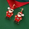 High-End European & American Cartoon Santa Claus Alloy Earrings - Festive and Fun.