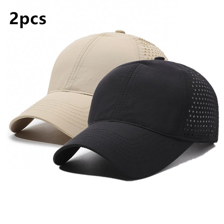 

Two-Pack Summer Ultra-Thin Baseball Caps, Back Perforated Breathable & Quick-Drying, Sun Hat For Outdoor Travel And Vacation 56-60cm