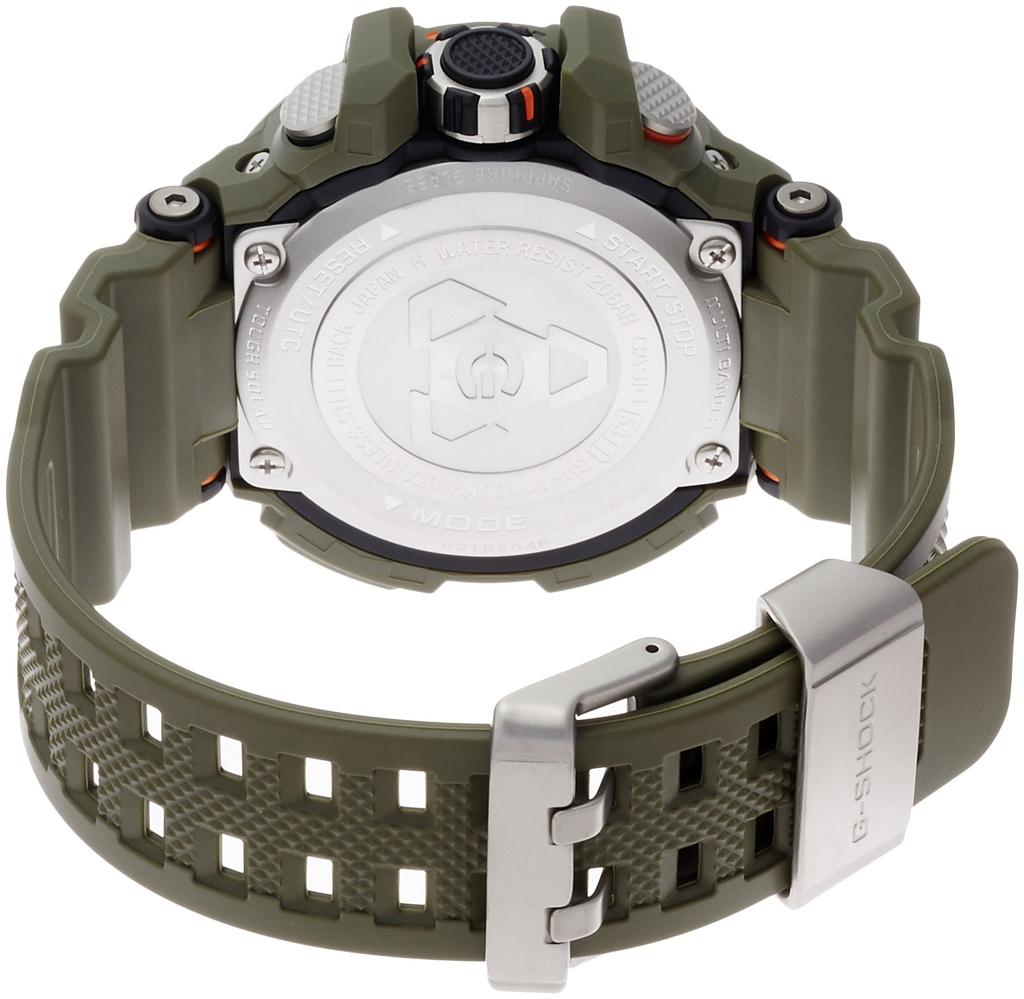 Casio Master In OLIVE DRAB Gravitymaster Solar Watch with Radio Wave Compatible with 6 World Time G-Shock Sync, Stations, GW-A1100KH-3AJF