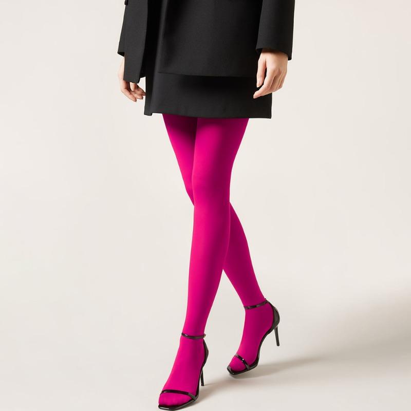 Vintage Red Women's Pantyhose Spring Autumn Super Elastic Y2k Slim Fit Candy Colored Tights Stockings for Females