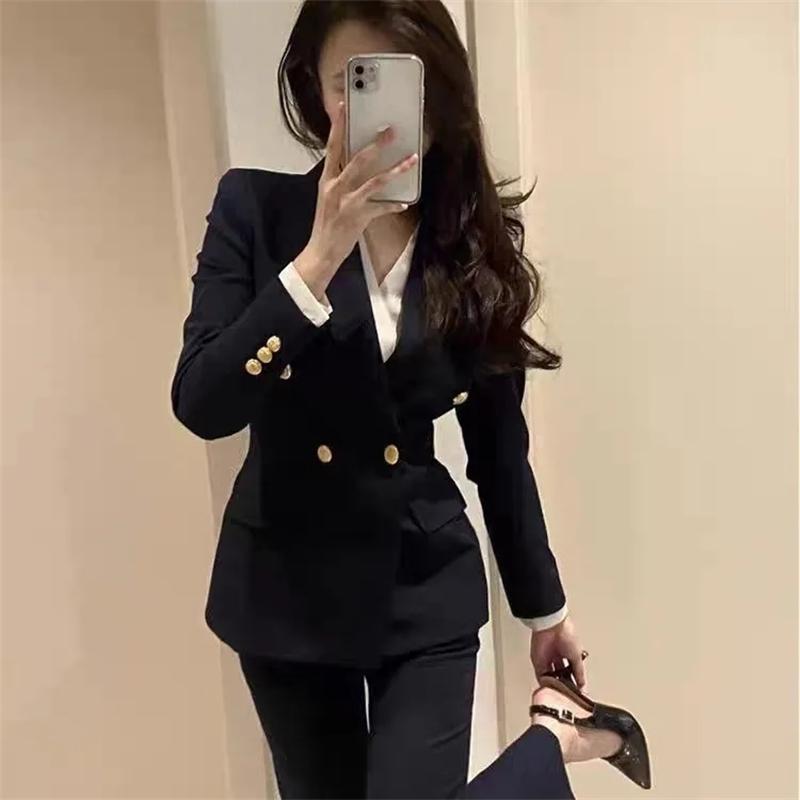 Damen Anzugjacke Frühling Herbst Professioneller Damen Blazer Mantel Vielseitig Elegant Damen Schlanke Oberbekleidung