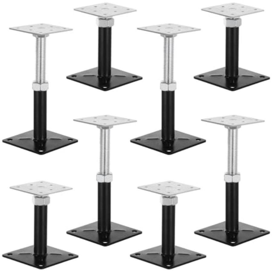 8 PZ Cricchetti da Pavimento Regolabili Metallo Robusto Supporto da Pavimento a Montante da 5 a 8 Pollici Cricchetto Mini a Vite Supporto di Sollevamento Fondazione Terrazza