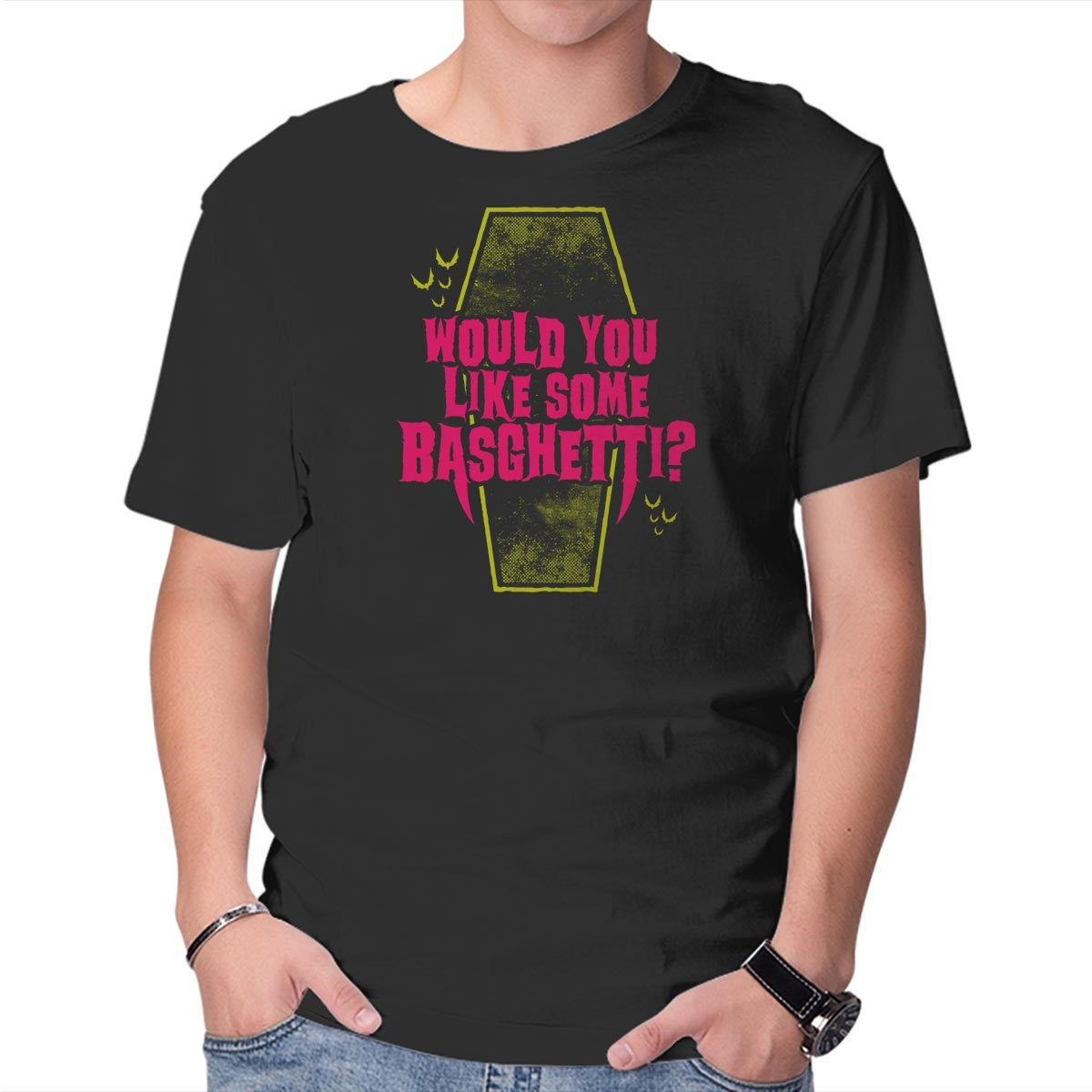 Unisex Crew Neck T-Shirt Would You Like Some Basghetti? Graphic Short Sleeve Casual Tee XXXXL