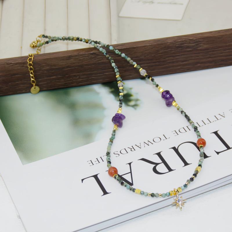 Elegant Cross-Border African Turquoise Beaded Necklace - Exquisite and Versatile Fashion Accessory