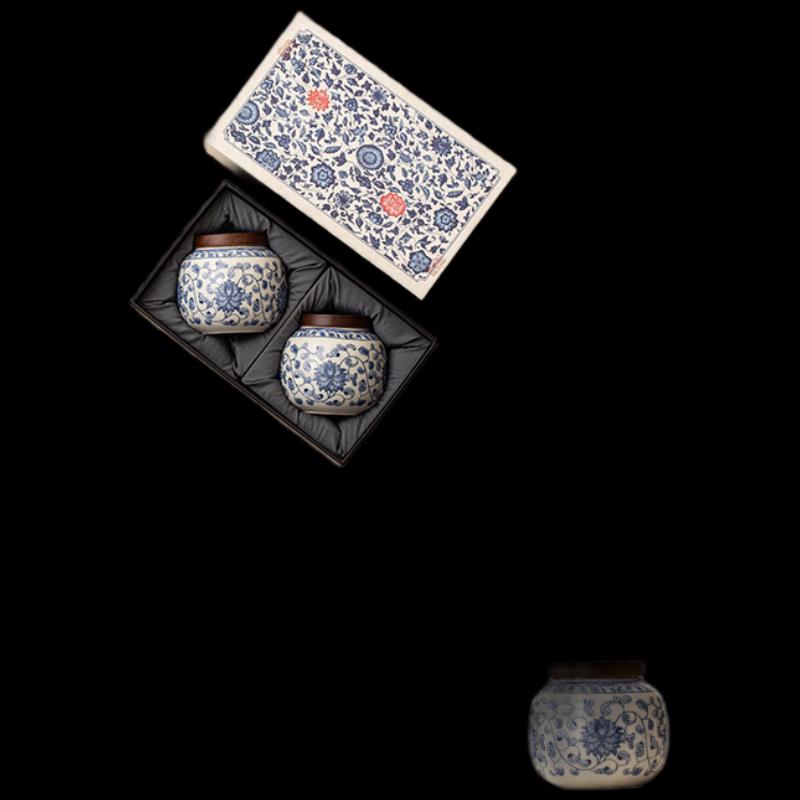 

Shangqi Qinghua Porcelain Sealed Tea Caddy Set