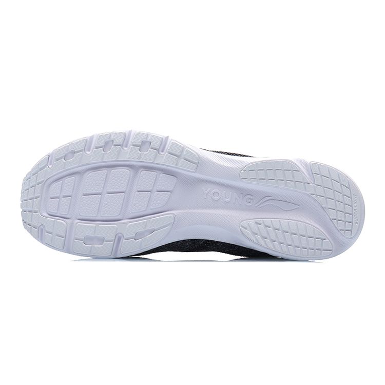 LiNing Seamless Shock Absorbing Running Shoes Kids Sneakers Black White YKFP004-3