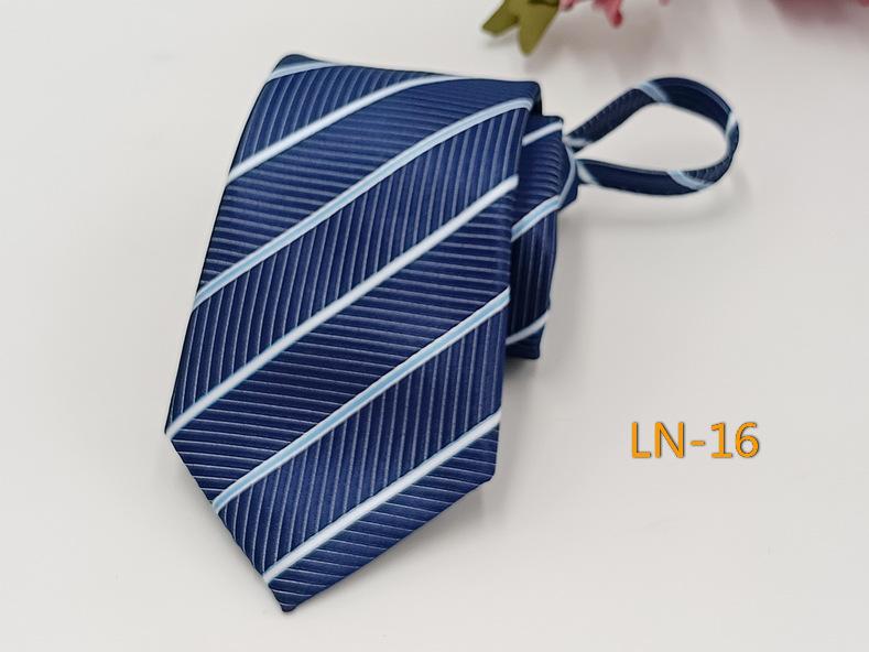 Men's Professional Striped Jacquard Zipper Tie, 7cm