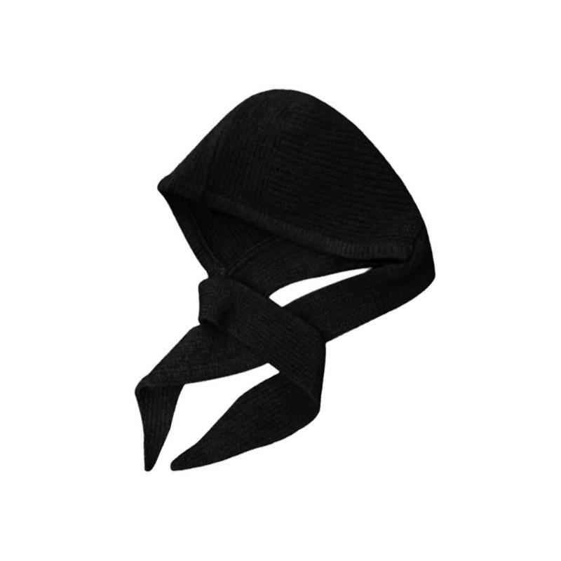 Internet celebrity knitted Little Red Riding Hood warm thickened hat scarf integrated cold wool hat female balaclava hat