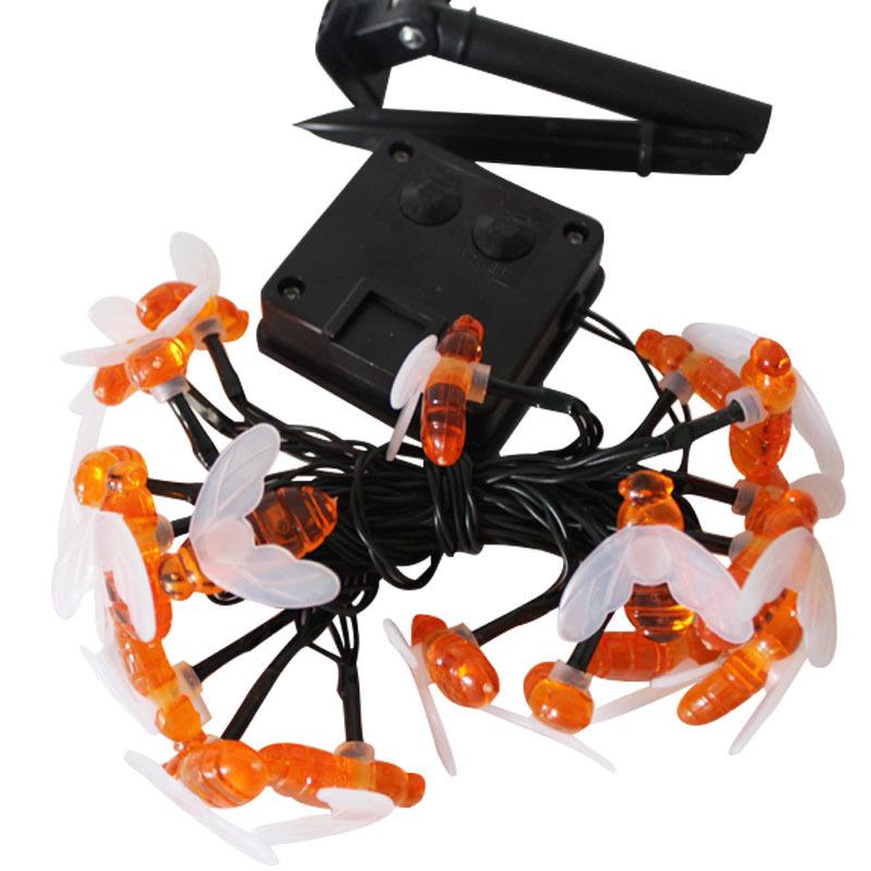 Cross Mirror LED Solar Bee String Lights for Lawn, Garden, Camping, Holiday, or Party Atmosphere - Small Colored Lights