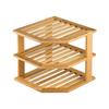Large Capacity 3 Tier Bamboo Corner Shelf Space Saving Simple Spice Jars Storage Rack Stable Cabinet Organizer Pantry Storage