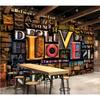 Wallpaper 3d Letters Retro Tv Background Wall Living Room Restaurant Wallpaper Hotel Decorative Mural