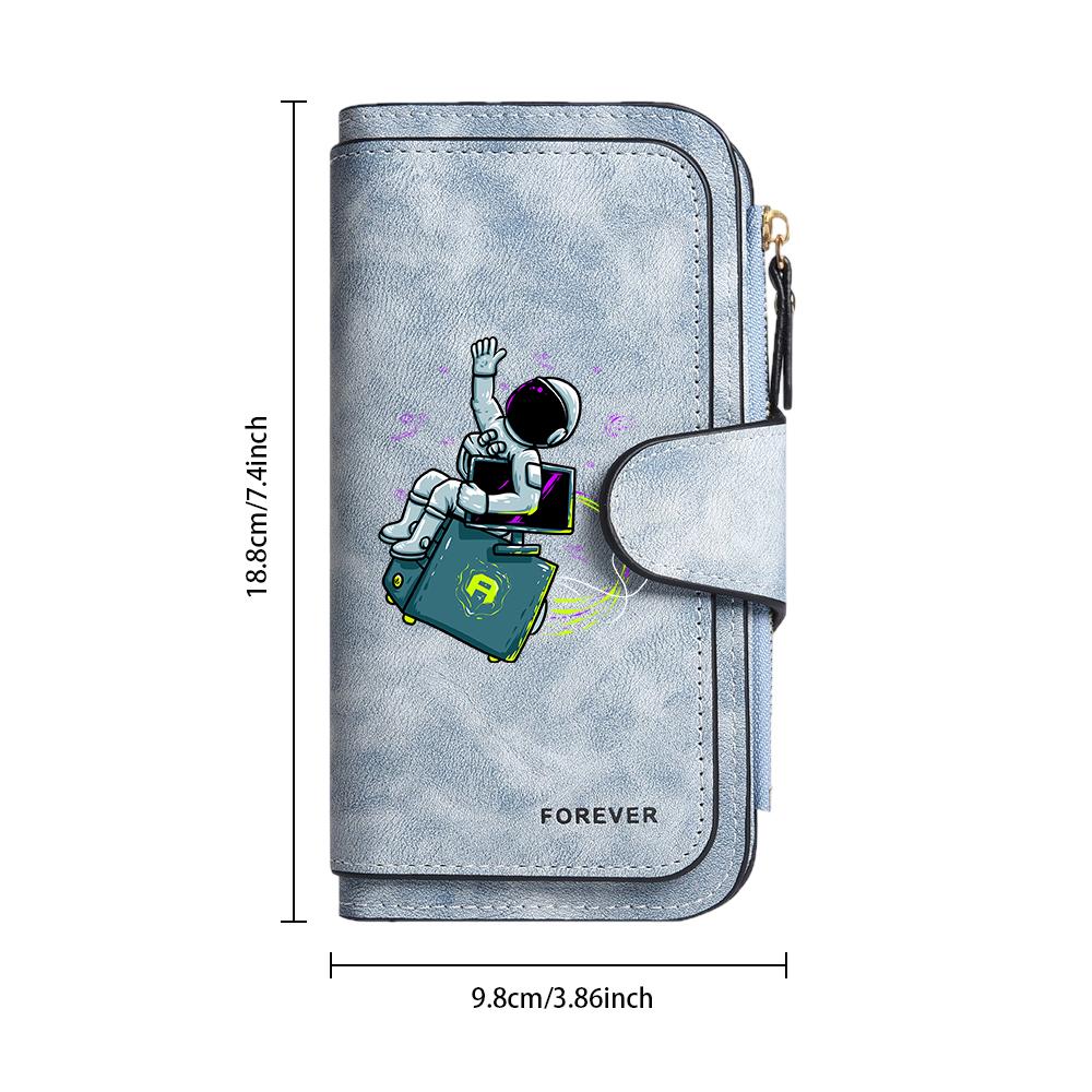 Cute Astronaut Print Wallet Fashion Portable Card Holder Forever Purse