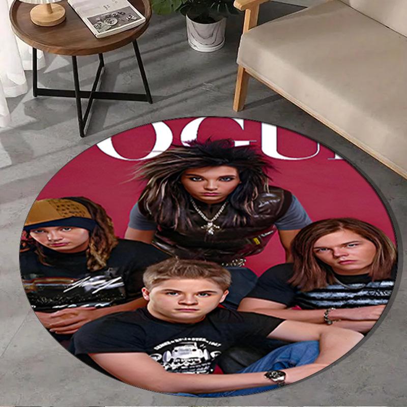 1PC Music Band Tokio Hotel  Round Rug, Non-slip Chair Mat, Home Decor, Circle Carpet Perfect for Office, Bedroom, Living Room,Christmas gift
