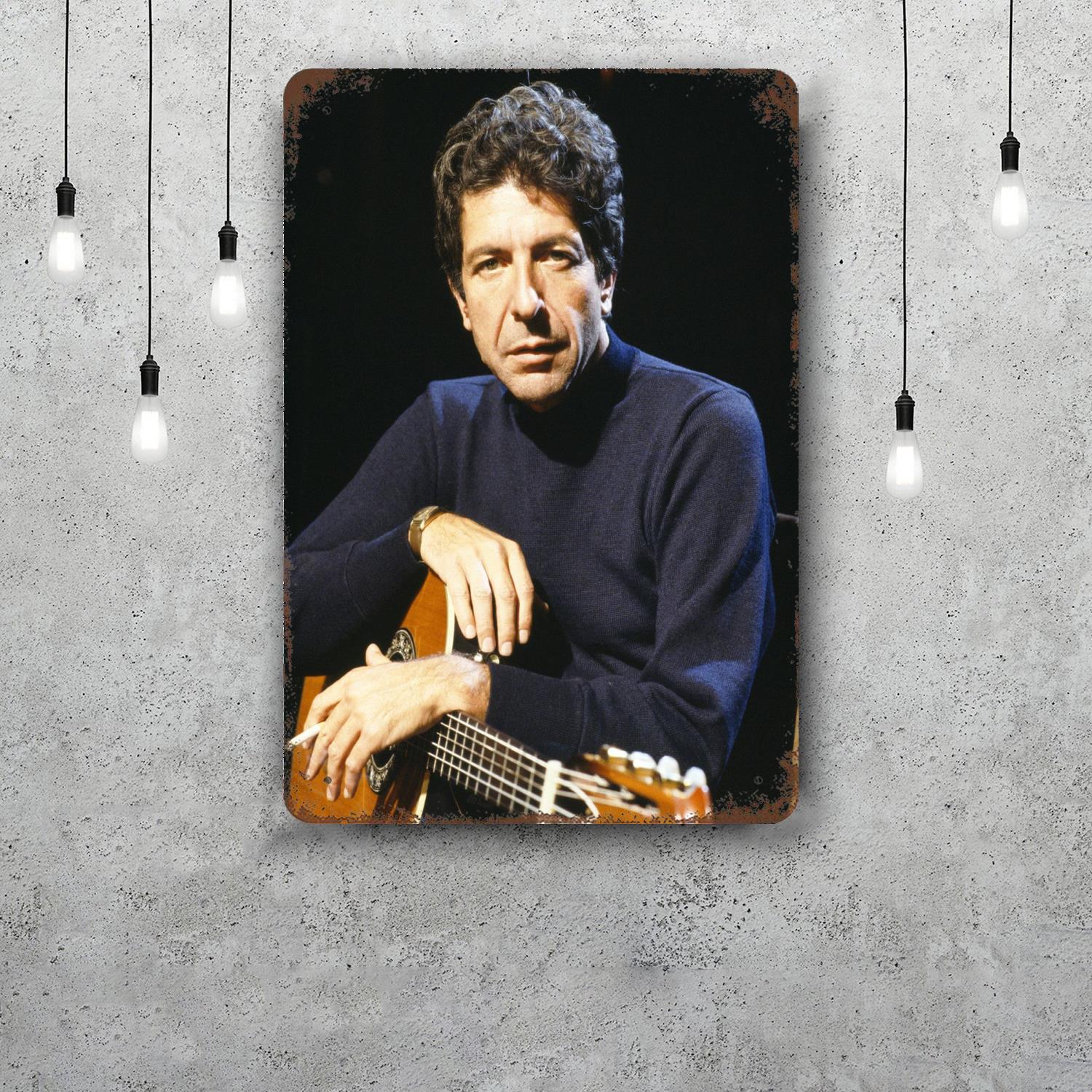 

Leonard Cohen Vintage Metal Tin Signs Posters Decor Retro Metal Plaque Wall Art Decor for Garage Bar 20x30cm（7.8x11.8inch）