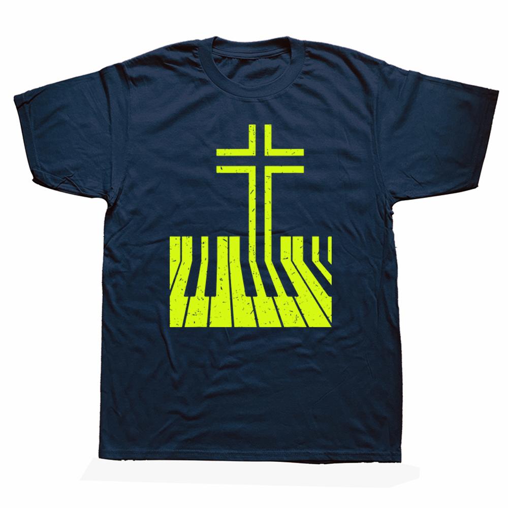 Christlicher Klavierspieler Geschenk Design Klavierlehrer Tastatur T-Shirts Grafik Kurzarm Musiker Musiklehrer T-ShirtF