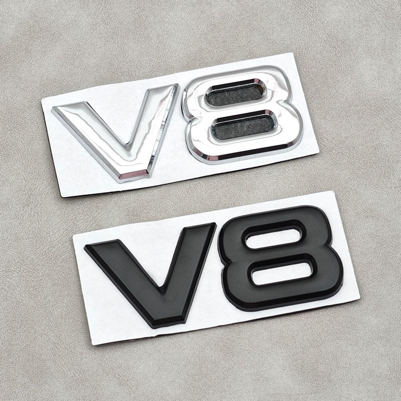 3D Metall Chrom Schwarz V8 Auto Heckklappe Aufkleber Emblem Abzeichen Decals für Auto Zubehör