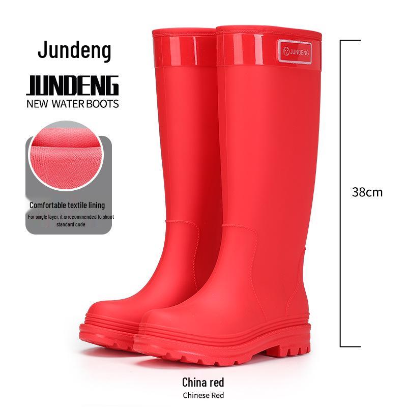 Women's Thickened High-Top Waterproof Rain Boots with Non-Slip Velvet Lining