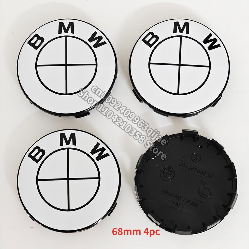 Plné bílé logo na auto Přední emblém na kapotu 82 mm + Zadní znak 74 mm + Krytka náboje kola 68 mm/56 mm + Samolepka na volant 45 mm Pro všechny BMW
