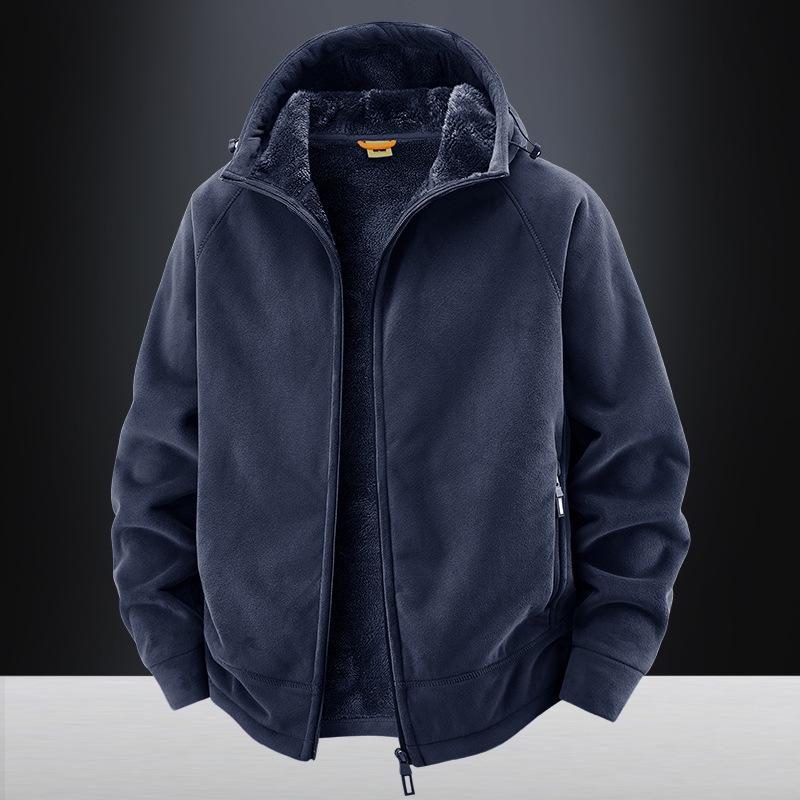 Vielseitige Sherpa Fleece Hoodie Jacke - Warmes Baumwoll-Oberteil für Herbst/Winter Outdoor-Sportarten