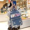 Large Korean PVC Town Commuting To Elementary School High School Black [ZESU] Women's Rucksack, Capacity, Rucksack, Bag, Backpack, Women's, School,