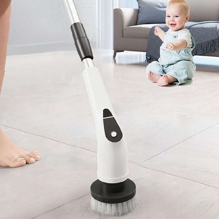 MultiSurface Electric Scrubber 8 Brush Heads 300RPM Motor Telescoping Handle For Ceiling Tile Grout Scrubber Cleaner