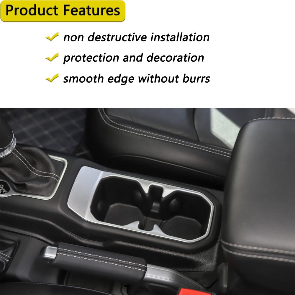 Cup Holder Trim Center Console Panel Decoration Cover for Jeep Wrangler JL Gladiator JT 2018-2025 Car Interior Accessories ABS