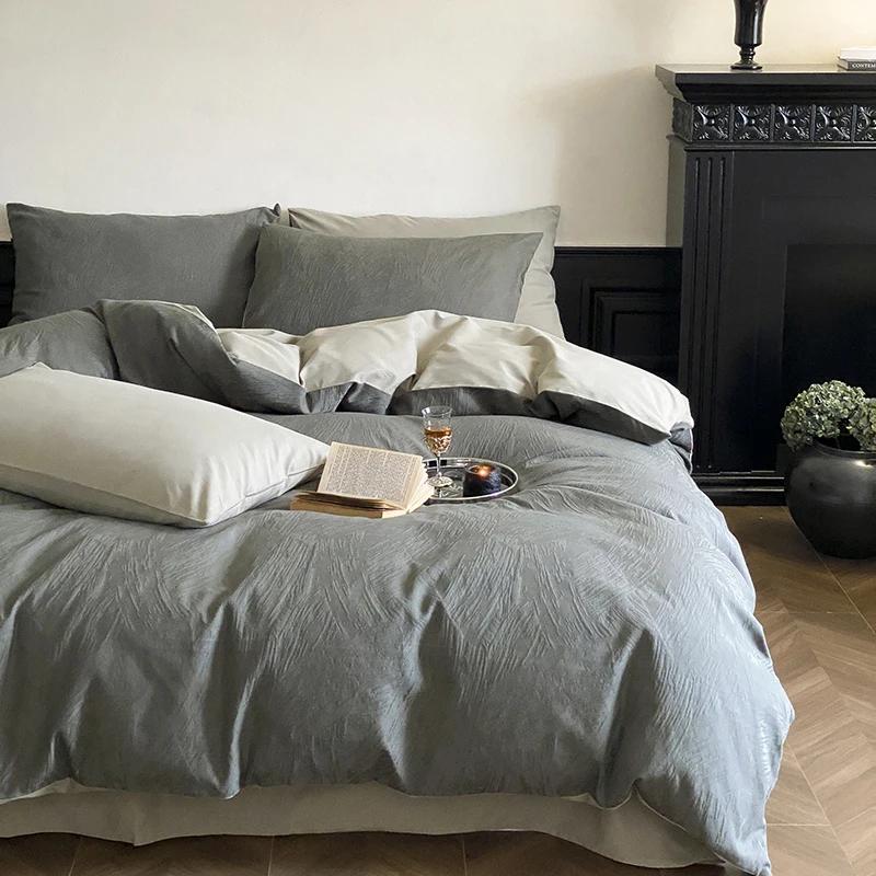

High-quality Jacquard Pure Cotton Duvet Cover Set with Sheet Luxury Skin-friendly Bedding Set Hygroscopic Breathable Quilt Cover AU Single size 3 pcs